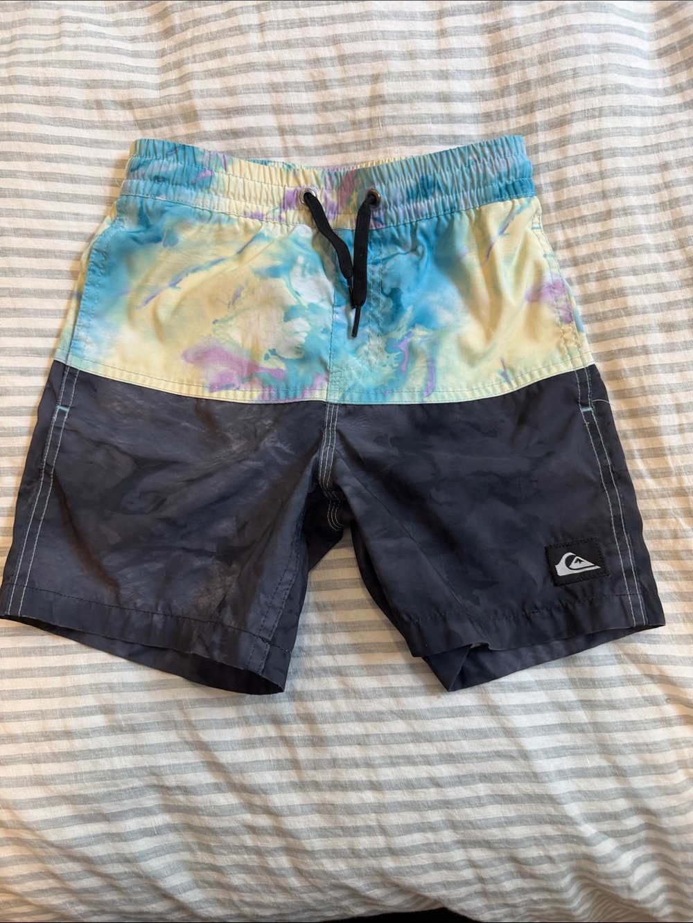 Quiksilver Boys Tie-Dye Pastel and Navy Swim Shorts